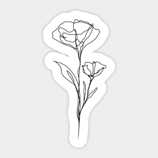 Wildflower Line Art | Botanical Elegant Floral Leaf Design Sticker